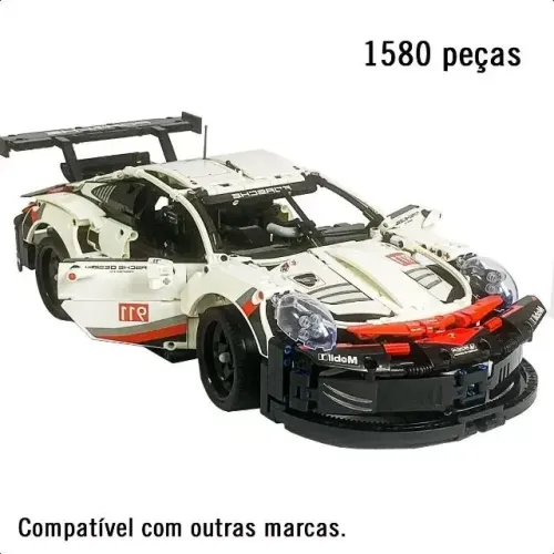 Kit para montar Porsche 911 RSR com 1580 Peças (50 cm), compatível com Lego #42096
