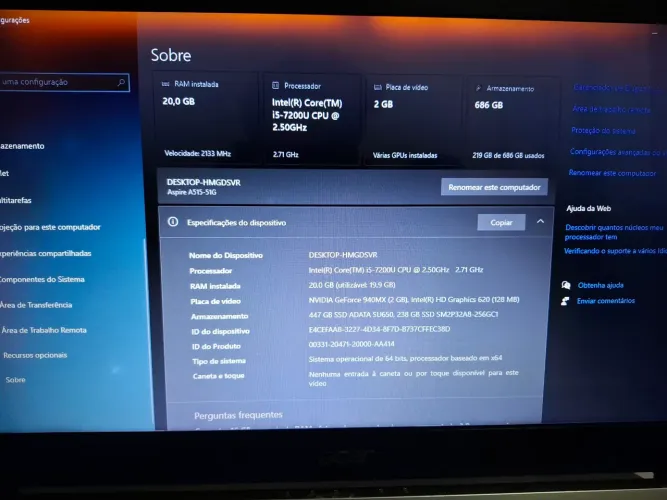 Notebook ACER ASPIRE 5
