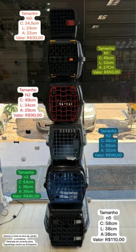 Caixa de transporte pet n0 a n5