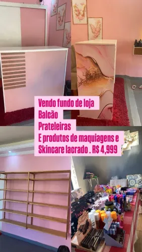 VENDO FUNDO DE LOJA ! PRATELEIRAS NOVAS E PRODUTOS DE MAQUIAGEM!