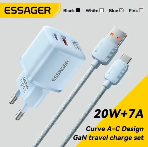 Kit Carregador + Cabo Usb Tipo C *Novo - Smartphone, Tablet, iPhone, Samsung Galaxy S25 26