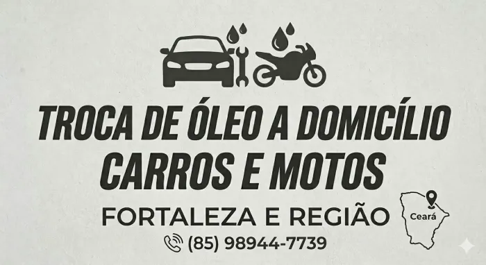 TROCA DE ÓLEO E PREVENTIVA A DOMICÍLIO - CARROS E MOTOS