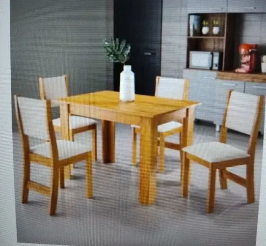 Mesa jantar retangular 4 cadeiras