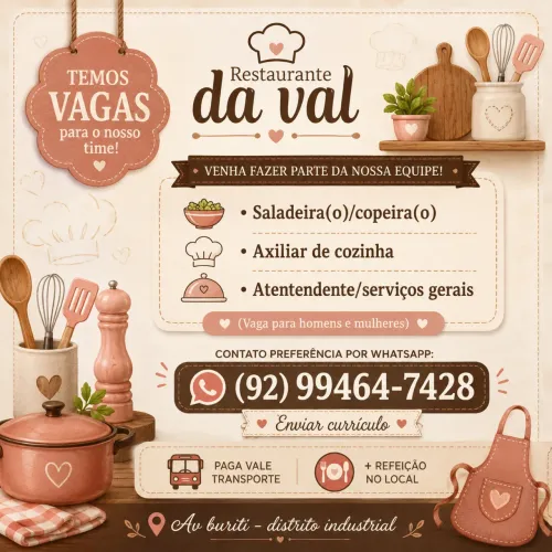 VAGAS EM RESTAURANTE