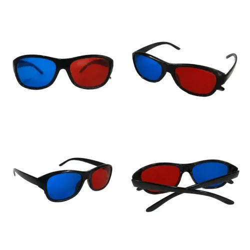 Óculos 3D, azul e vermelho