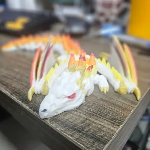 ?Dragão De Fogo Articulado 3D Decorativo Gamer Geek
