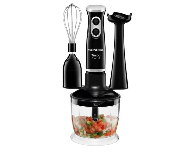 MONDIAL Mixer Turbo 3 em 1, Preto, 500W, 220V - M-14