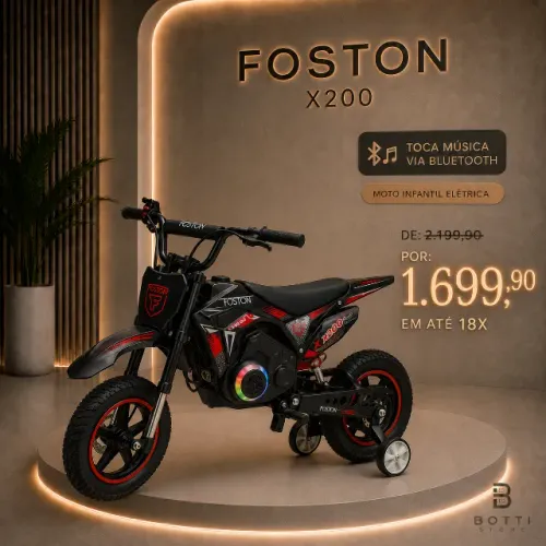 Moto Cross Elétrica Foston X200 Infantil 250w Led Bluetooth