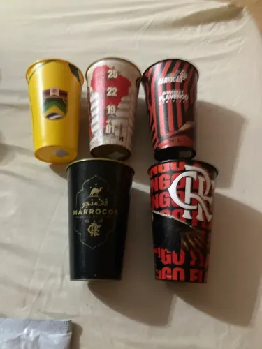 Combo Copos Flamengo Coleção (Cariocão, Marrocos, Libertadores) - 5 Unidades