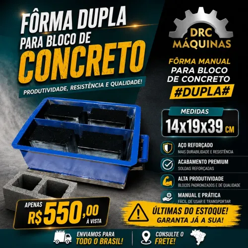 Fôrma dupla para fazer blocos 