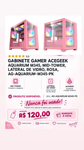 GABINETE GAMER ACEGEEK ROSA