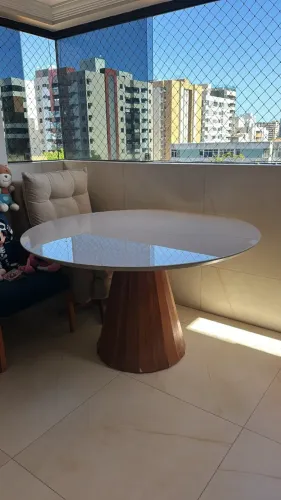 Mesa de jantar redonda MDF, 130x130cm - Para Reforma ou reposição do tampo de vidro