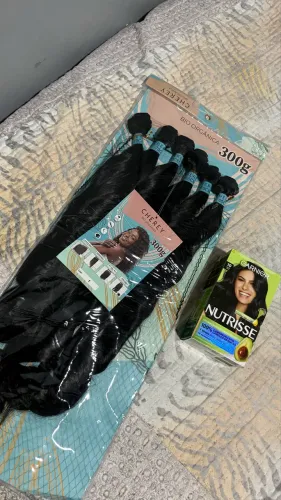Cabelo bio orgânico 70cm 300g preto ondulado