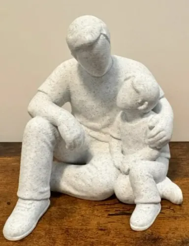 Estátua Pai e Filha ou Pai e Filho Escultura Decorativa Impressão 3D Premium