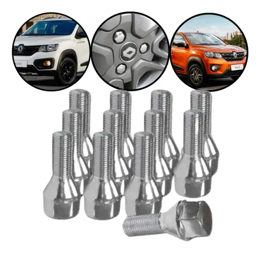 Parafusos Kwid Para Rodas De Liga Leve Kit Com 12 Uni
