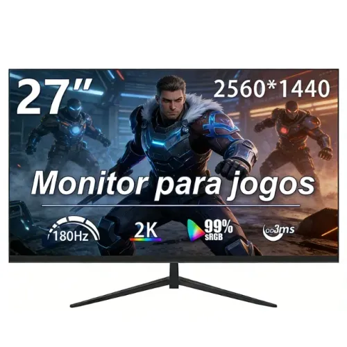 Monitor Gamer 27 Polegadas 2K 180Hz 2560*1440P 100% sRGB IPS HDR QHD com FreeSync DP HDMI