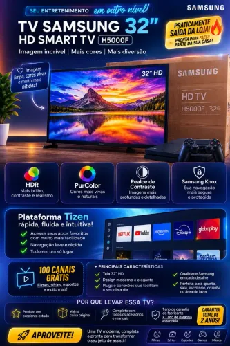 TV Samsung 32? Smart TV HD H5000F