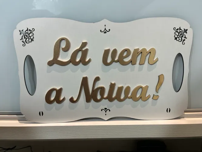 Placa Casamento Lá vem a Noiva