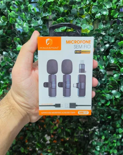 Microfone de Lapela com 2 Microfones (Para Tipo-C & iPhone)