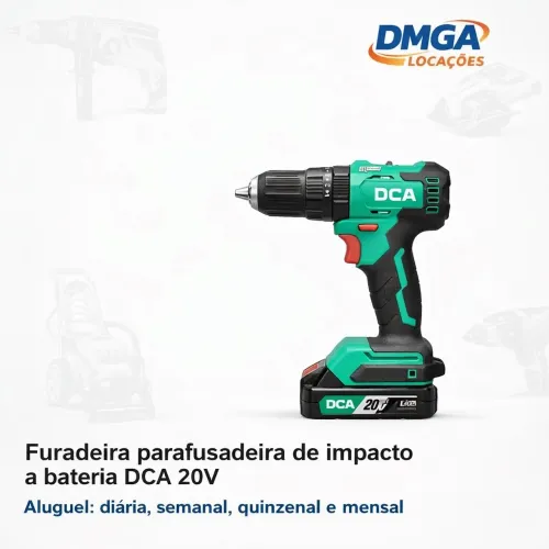 Aluguel furadeira/parafusadeira a bateria 20V DCA C/2 Baterias.