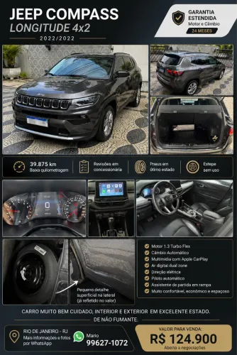 Jeep Compass Long. T270 1.3 TB 4X2 Flex AUT 2022