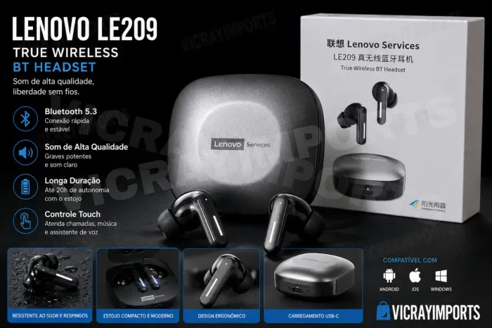 Fone bluetooth último lançamento Lenovo