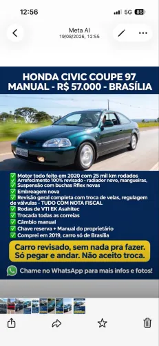 Honda Civic Sedan EX/ EXS 1.6 Mec. 4P 1997