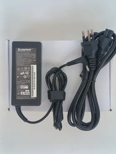 Fonte Carregador Lenovo para Notebook 20V 3.25A 65W Pino Redondo com Cabo Força<br>