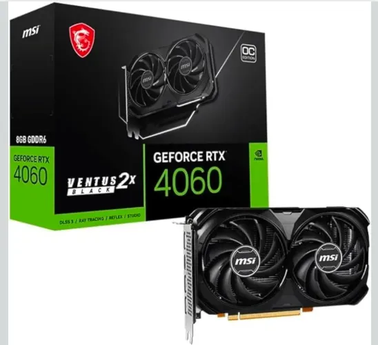 Placa de Video RTX 4060 8GB GDDR6 128Bits Ventus 2X Black OC MSI