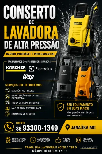 Conserto de lavadora de alta pressão Janaúba MG