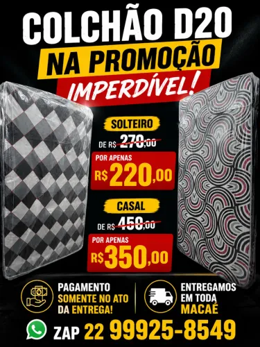 Colchão D20 casal e de solteiro