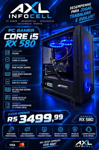PC GAMER CORE I5 10400F RX 580 8GB
