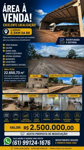 Área industrial no trevo de Luziânia.