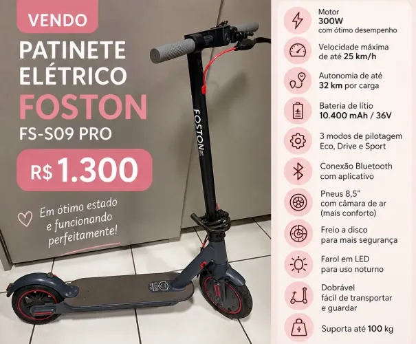 Patinete Elétrico Foston S09 PRO
