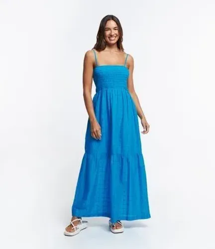 Vestido azul renner lastex + bordado