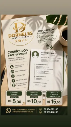 Currículos Profissionais a partir de R$5,00