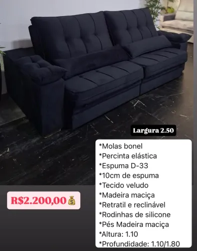 Sofá Retrátil e reclinável dois Lugares