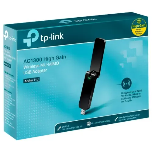 Adaptador WiFI TP-Link Archer T4U AC1300 2.4 E 5Ghz - Novo e com garantia - Nexo Store
