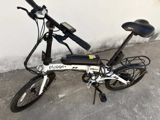 Bicicleta Elétrica Dobrável Two Dogs Pliage Aro 20 Branco