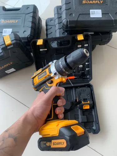 Furadeira Parafusadeira Completa 2 Baterias 48v Martelete