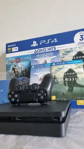 Ps4 Slim 1TB SEMINOVO e JÁ FOI FEITO LIMPEZA na CAIXA + 3 Jogos
