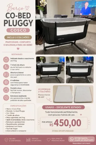 Berço com 2 colchões