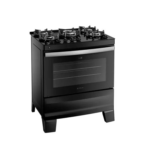 Fogão Atlas Agile Up Glass 5 Bocas Preto Bivolt