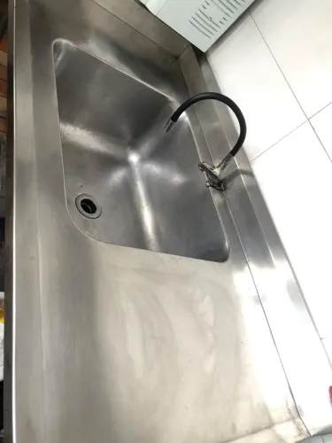 Pia Aço Inox Industrial 170x60x90 cm Cuba Esquerda