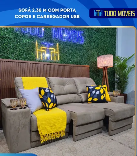 SOFÁ RETRÁTIL E RECLINÁVEL/LOJA TUDO MÓVEIS 