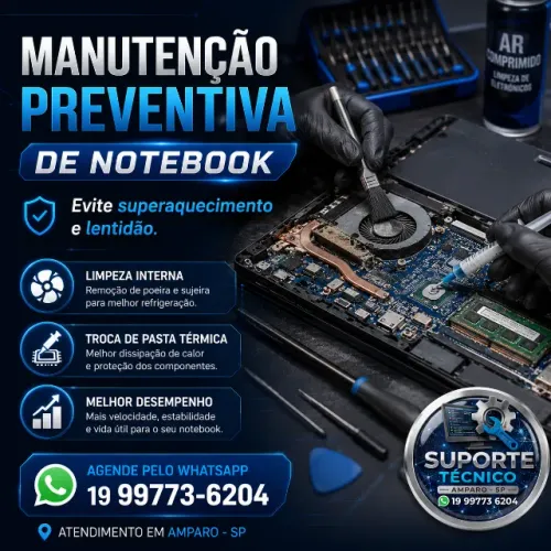 Manutenção preventiva de notebook em Amparo