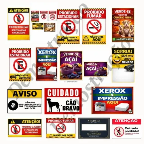 Kit 05 Plaquinhas digitais personalizadas para impressão