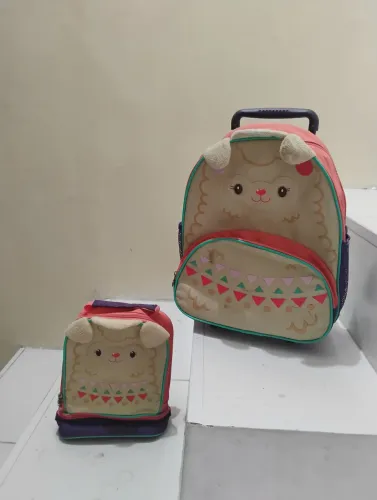 Mochila de rodinhas e lancheira infantil meninas 
