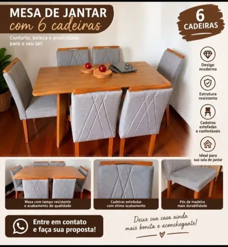 Mesa de Jantar 6 cadeiras