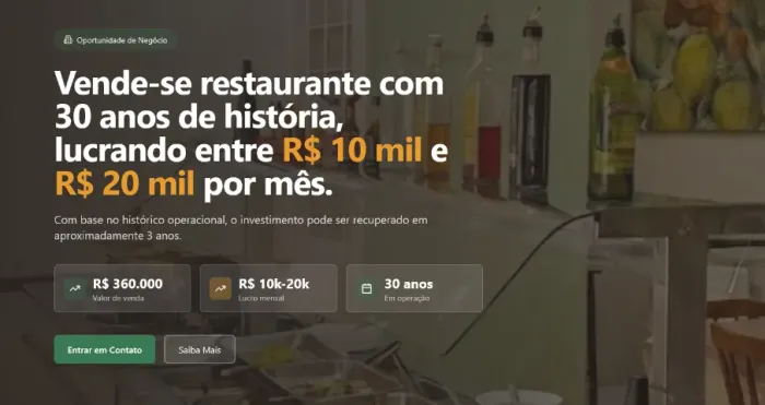 Vende-se Restaurante Buffet à Quilo - 30 Anos | Lucro mensal R$ 10k-20k/mês